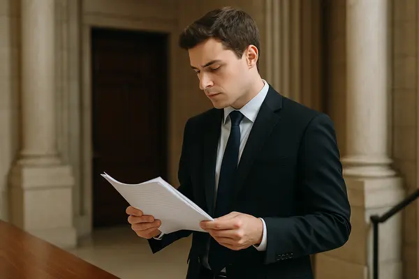 a young lawyer focused reading a legal document from Houston Lemon Law Lawyer A in Baytown, TX - Baytown TX