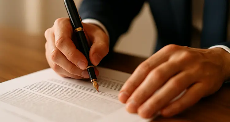a lawyer using a pen to highlight a document from Houston Lemon Law Lawyer A in Galveston, TX - Galveston TX