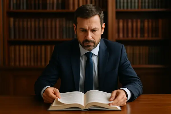 a male lawyer reading a legal book from Houston Lemon Law Lawyer A in Galveston, TX - Galveston TX