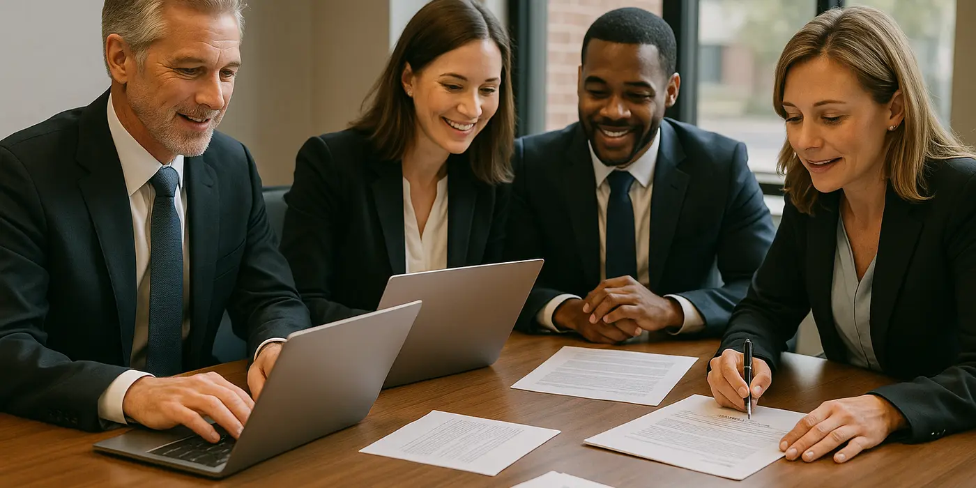 a group of lawyers in a meeting from Houston Lemon Law Lawyer A in Houston, TX - How to start a lemon claim